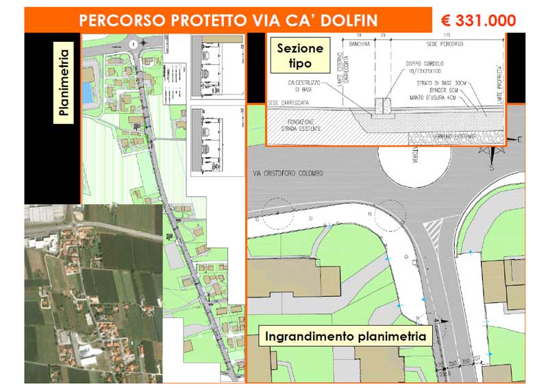 Pista ciclabile – “Percorso protetto Via Cà Dolfin”