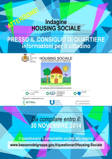 Housing sociale: un questionario per capire le esigenze dei bassanesi