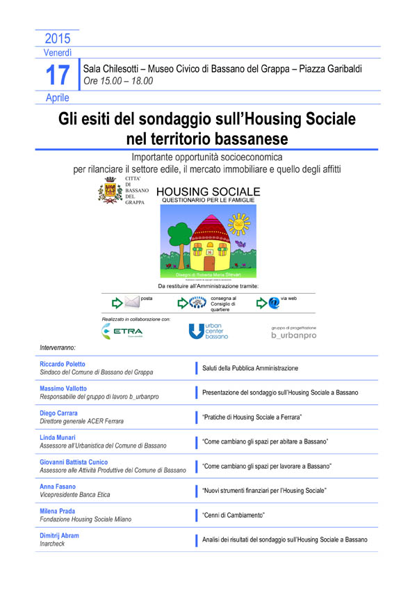 Gli esiti del sondaggio sull’Housing Sociale nel territorio bassanese